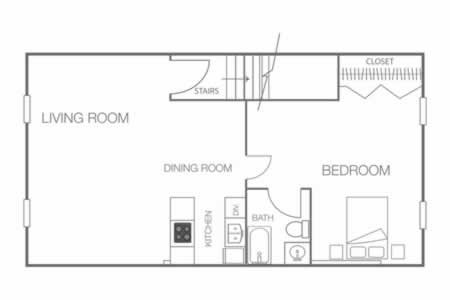 One Bedroom / One Bath - 734 Sq. Ft.*